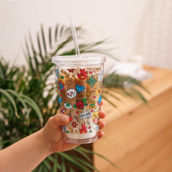 Retro Ink Reusable Tumbler