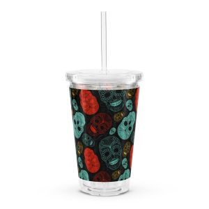 Neon Skulls Reusable Tumbler