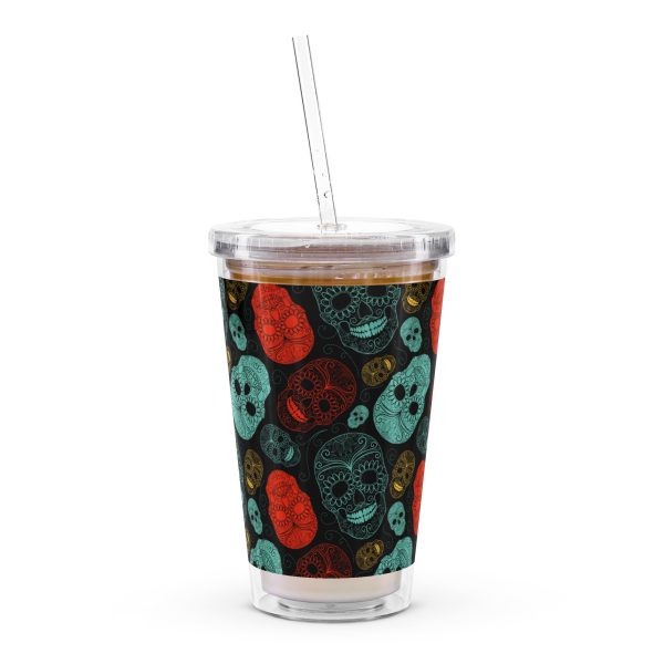 Neon Skulls Reusable Tumbler