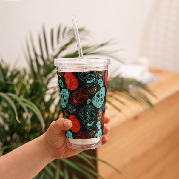 Neon Skulls Reusable Tumbler