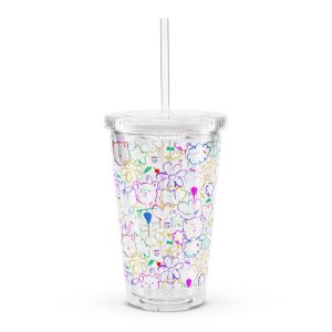 Neon Doodle Reusable Tumbler