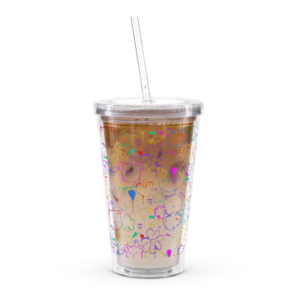 Neon Doodle Reusable Tumbler