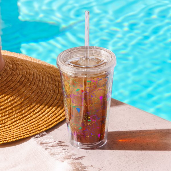 Neon Doodle Reusable Tumbler