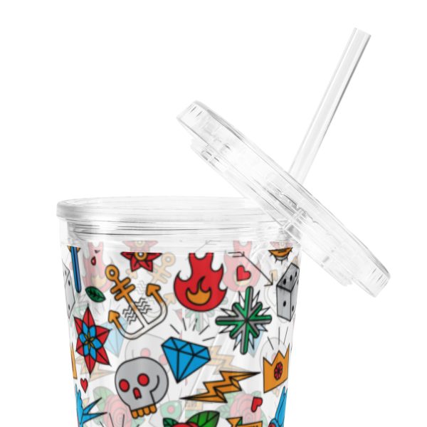 Retro Ink Reusable Tumbler