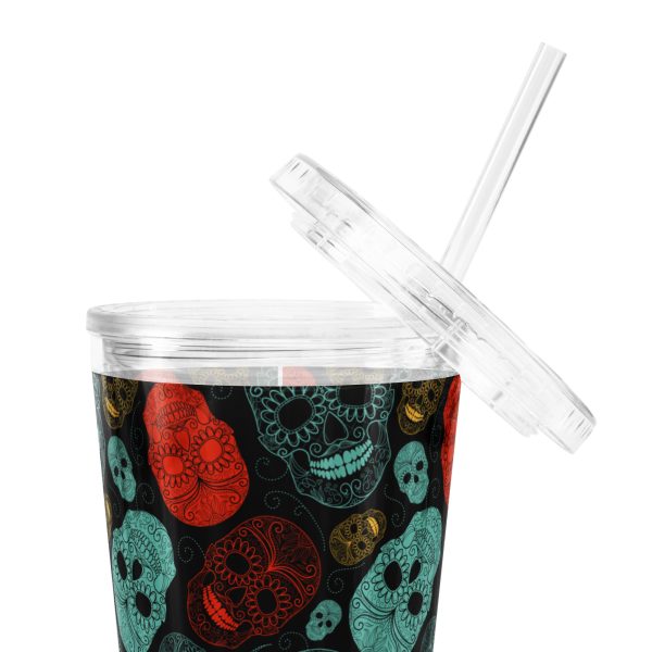 Neon Skulls Reusable Tumbler