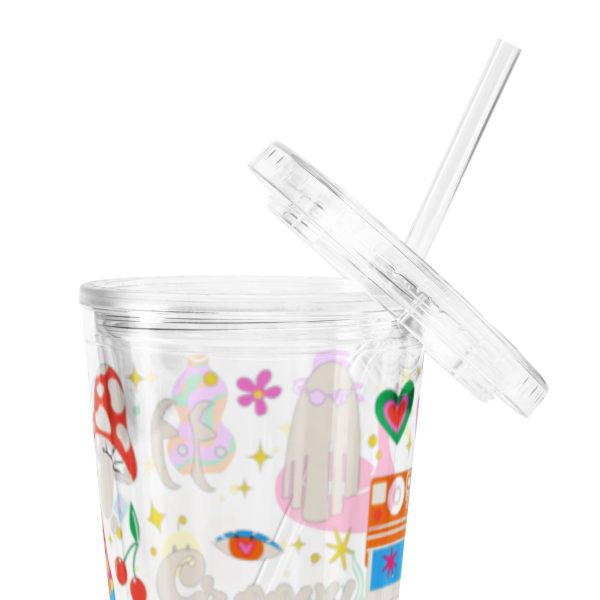 Groovy Stickers Reusable Tumbler