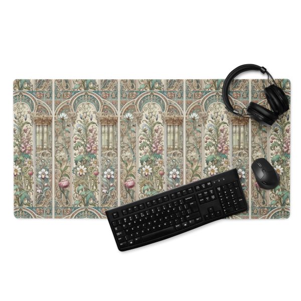 Art Nouveau Flowers Gaming Mouse Pad