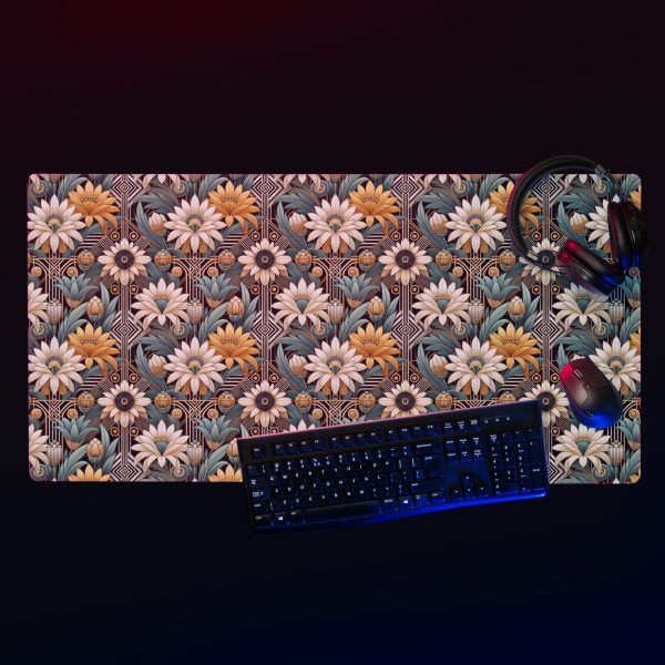 Art Deco Flowers Gaming Mouse Pad