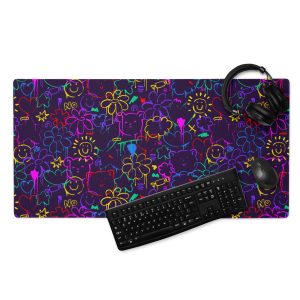 Neon Doodle Gaming Mouse Pad