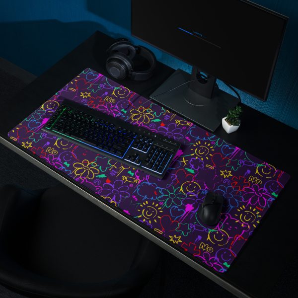 Neon Doodle Gaming Mouse Pad