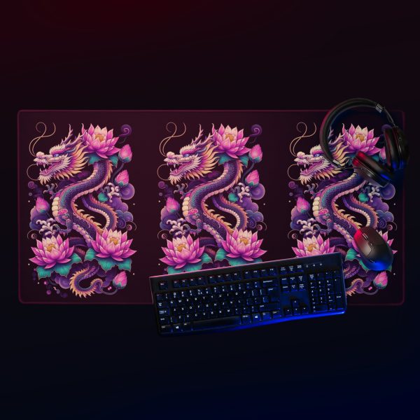 Dragon and Lotus Gaming Mouse Pad