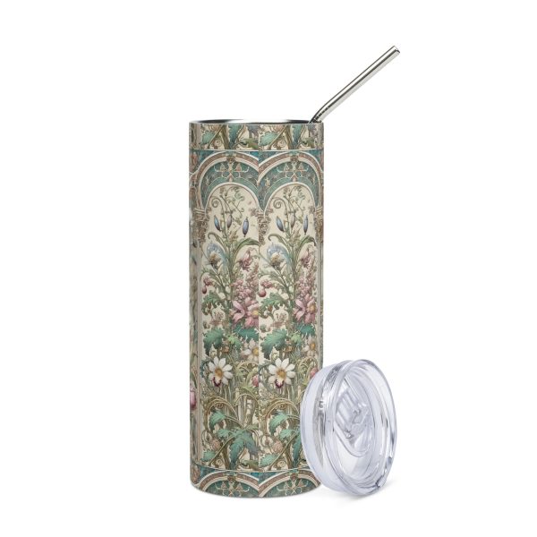 Art Nouveau Flowers Stainless Steel Tumbler