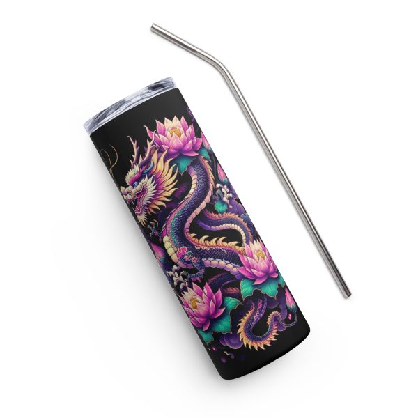 Dragon and Lotus Stainless Steel Tumbler