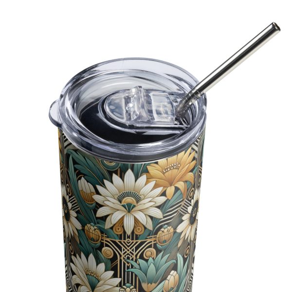 Art Deco Flowers Stainless Steel Tumbler