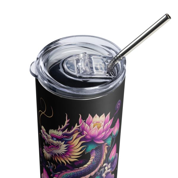 Dragon and Lotus Stainless Steel Tumbler