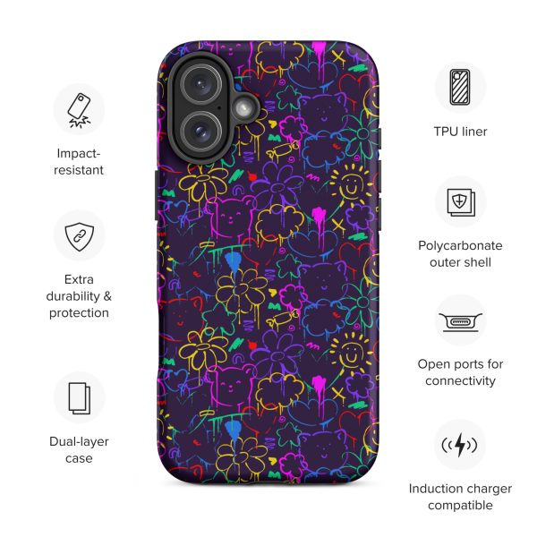 Neon Doodle iPhone Case